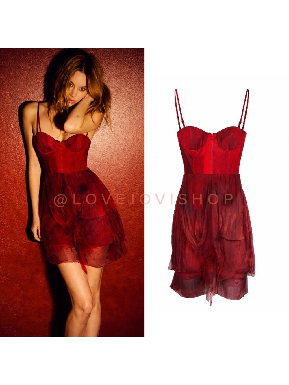 Dress | Alice+Olivia Corset Red Tie Dye Scarf Mini | Runway Y2K Archival *RARE*